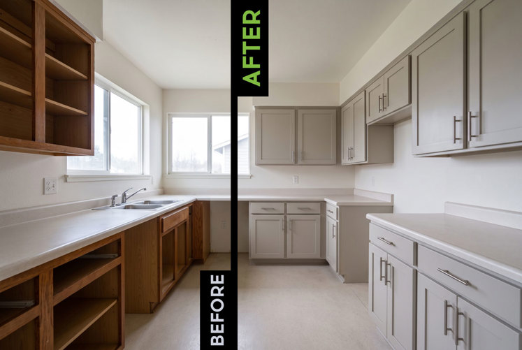 before and after kitchen cabinets